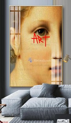 File in trần File tranh trừu tượng canvas TT13526 (bản gốc) hoa văn