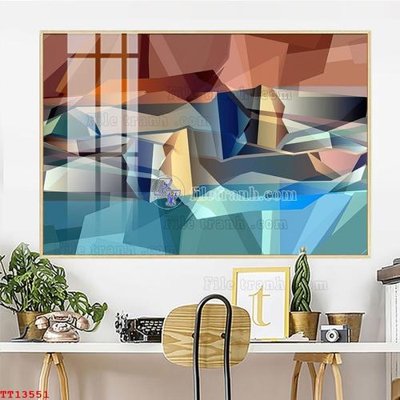 File gốc File tranh trừu tượng canvas TT13551 (in mica) làm bảng hiệu