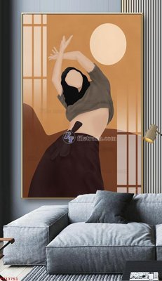 File in trần File tranh trừu tượng canvas TT13751 (bản gốc 3D) sống động