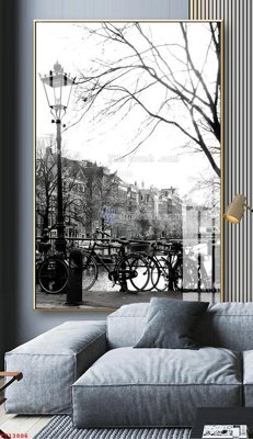 File in mica File tranh trừu tượng canvas TT13806 (bản gốc) làm vách ngăn