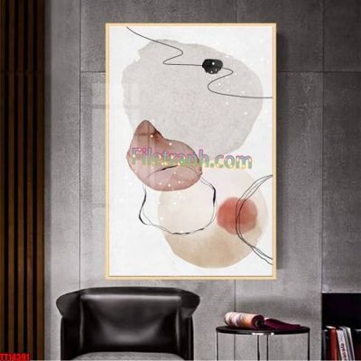 File gốc File tranh trừu tượng art TT14391 (in lụa) họa tiết 3D