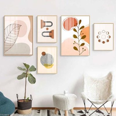 File gốc File tranh treo 5 tấm tối giản Minimalist Art TT2007 (in lụa) họa tiết 3D