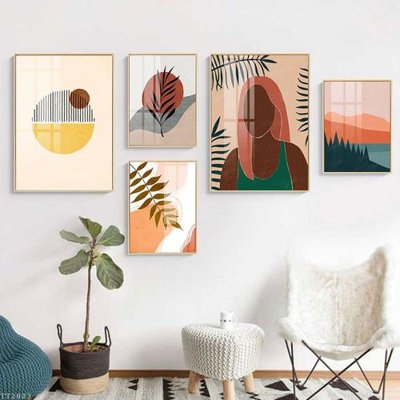 File gốc in ấn File tranh treo 5 tấm tối giản Minimalist Art TT2023 chất lượng vượt trội