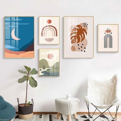 Download file gốc File tranh treo 5 tấm tối giản Minimalist Art TT2031 (in lụa) nghệ thuật