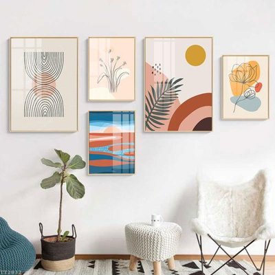 File gốc File tranh treo 5 tấm tối giản Minimalist Art TT2032 (dành cho trang trí nội thất)
