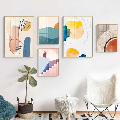 File tranh trang trí File tranh treo 5 tấm tối giản Minimalist Art TT2046 (file gốc)