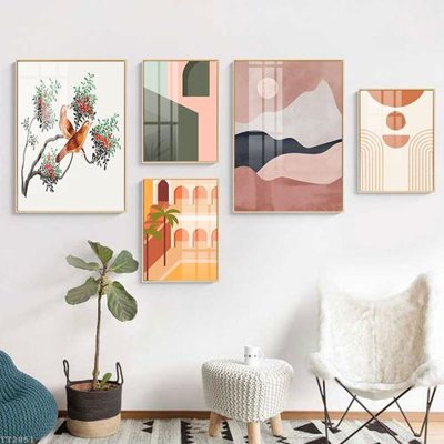 Hình ảnh file gốc File tranh treo 5 tấm tối giản Minimalist Art TT2051 cho in UV
