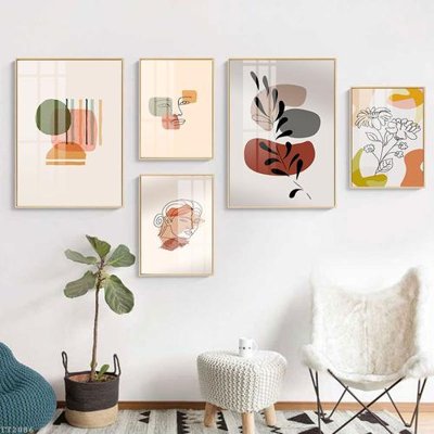 File tranh quảng cáo File tranh treo 5 tấm tối giản Minimalist Art TT2086 (download file gốc)