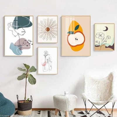 File in ấn File tranh treo 5 tấm tối giản Minimalist Art TT2087 chuyên nghiệp