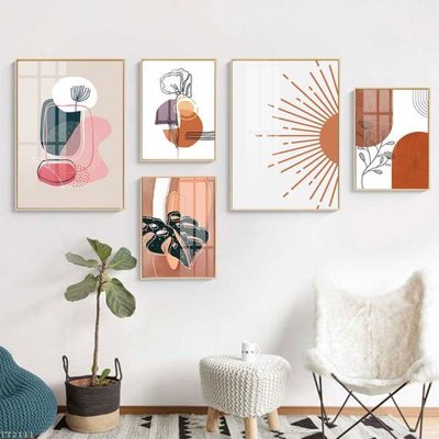 File tranh trang trí File tranh treo 5 tấm tối giản Minimalist Art TT2111 (file gốc)