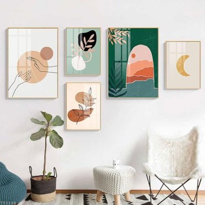 File tranh gốc File tranh treo 5 tấm tối giản Minimalist Art TT2128 (bản quyền) độc đáo