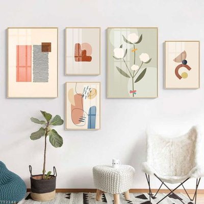 File tranh ảnh gốc File tranh treo 5 tấm tối giản Minimalist Art TT2144 dùng cho in khổ lớn