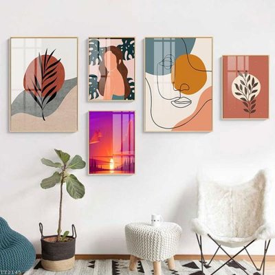 File in ấn chuyên nghiệp File tranh treo 5 tấm tối giản Minimalist Art TT2145 (file gốc)
