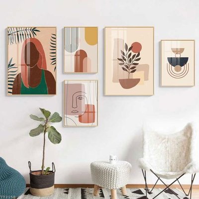 Ảnh gốc File tranh treo 5 tấm tối giản Minimalist Art TT2150 (siêu chi tiết) để in ấn