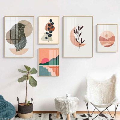 File gốc File tranh treo 5 tấm tối giản Minimalist Art TT2166 (AI/EPS) cho in ấn
