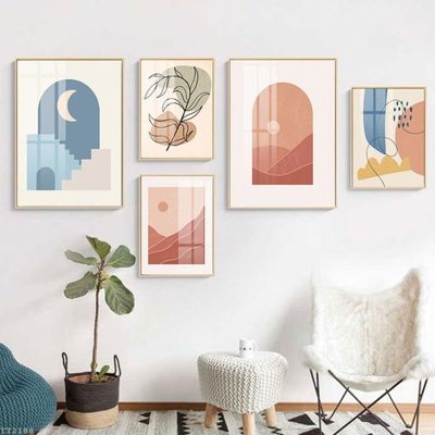 File tranh File tranh treo 5 tấm tối giản Minimalist Art TT2188 (gốc) chủ đề trừu tượng