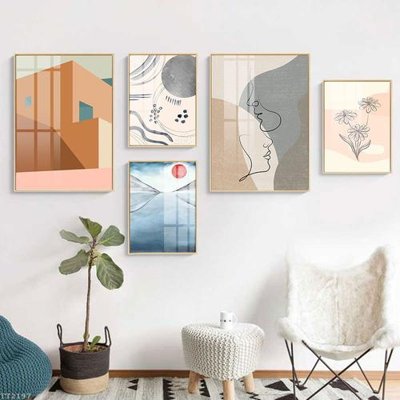 File in ấn File tranh treo 5 tấm tối giản Minimalist Art TT2197 (bản gốc) cao cấp