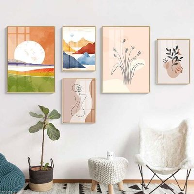 File gốc File tranh treo 5 tấm tối giản Minimalist Art TT2212 (in lụa) chi tiết cao