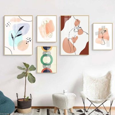 File tranh in tráng gương File tranh treo 5 tấm tối giản Minimalist Art TT2220 (siêu nét)