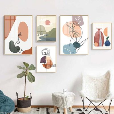 File tranh in mica File tranh treo 5 tấm tối giản Minimalist Art TT2236 (độ phân giải cao)