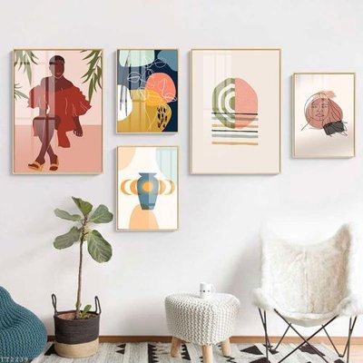 Tải file File tranh treo 5 tấm tối giản Minimalist Art TT2239 (PSD) cho in tranh 3D