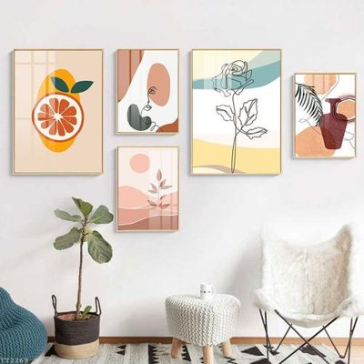 File ảnh File tranh treo 5 tấm tối giản Minimalist Art TT2269 (gốc) cho trang trí nội thất