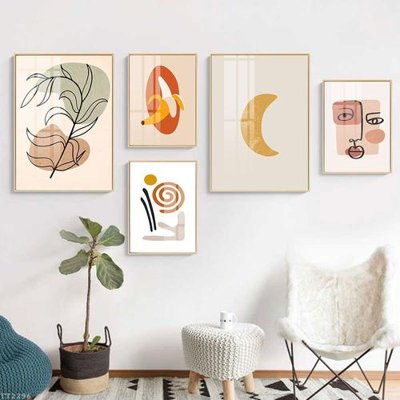 File in trần File tranh treo 5 tấm tối giản Minimalist Art TT2296 (bản gốc) đại dương