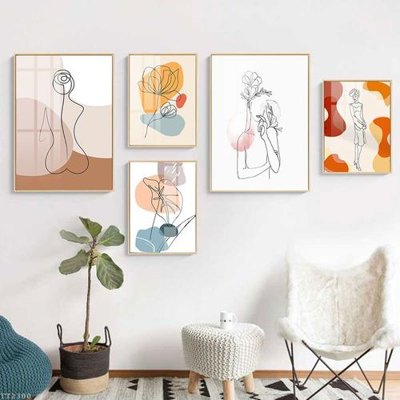 Chi tiết file gốc File tranh treo 5 tấm tối giản Minimalist Art TT2300 (cho in tráng gương)