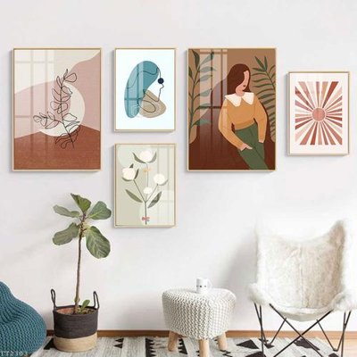 File gốc in ấn File tranh treo 5 tấm tối giản Minimalist Art TT2303 chuẩn màu CMYK