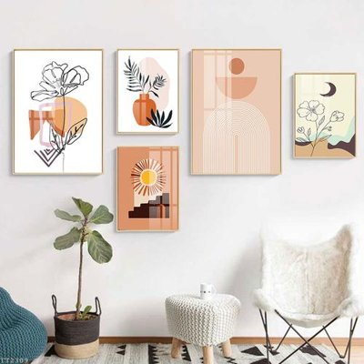 File gốc File tranh treo 5 tấm tối giản Minimalist Art TT2309 (in 3D) cho trang trí