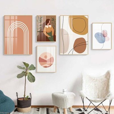 File gốc File tranh treo 5 tấm tối giản Minimalist Art TT2321 (PNG) không nền chất lượng