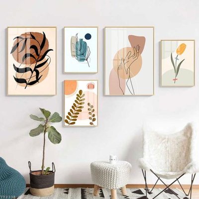 File tranh in trần File tranh treo 5 tấm tối giản Minimalist Art TT2338 (ảnh gốc siêu nét)