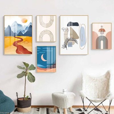 File tranh gốc PSD File tranh treo 5 tấm tối giản Minimalist Art TT2350 còn nguyên layer