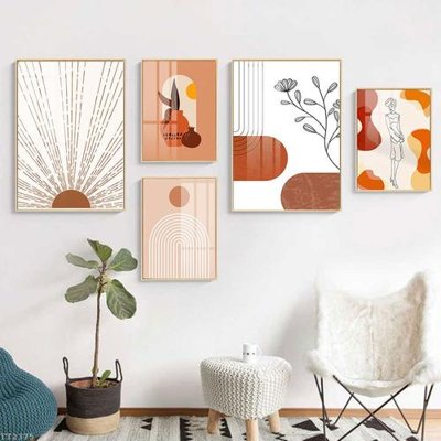 Tải file gốc in lụa File tranh treo 5 tấm tối giản Minimalist Art TT2375 siêu nét