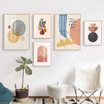 File tranh gốc File tranh treo 5 tấm tối giản Minimalist Art TT2407 chủ đề hiện đại