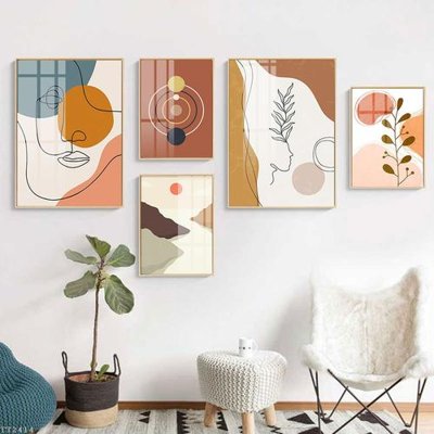 File tranh trang trí File tranh treo 5 tấm tối giản Minimalist Art TT2414 (file gốc)