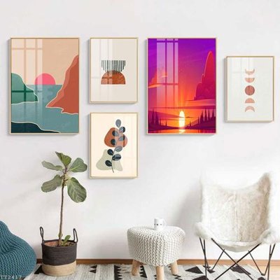 File in mica File tranh treo 5 tấm tối giản Minimalist Art TT2417 (bản gốc) sắc sảo
