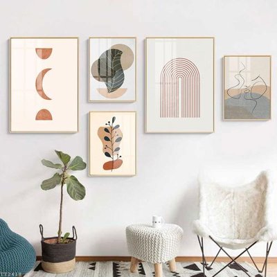 File gốc File tranh treo 5 tấm tối giản Minimalist Art TT2418 (PNG) không nền chất lượng