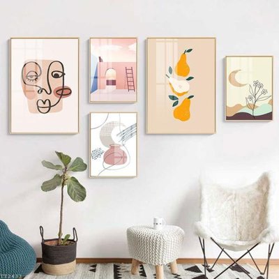 File tranh File tranh treo 5 tấm tối giản Minimalist Art TT2433 (ảnh gốc) in trần 3D