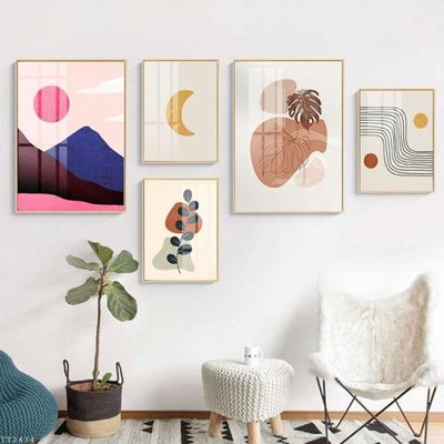 Tải file gốc in lụa File tranh treo 5 tấm tối giản Minimalist Art TT2434 siêu nét