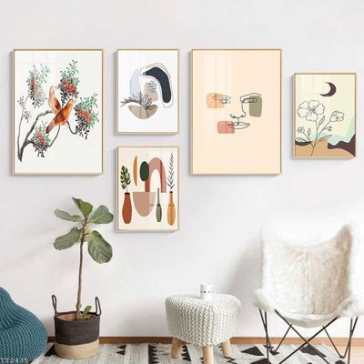 File gốc File tranh treo 5 tấm tối giản Minimalist Art TT2435 (bản quyền) cho in ấn