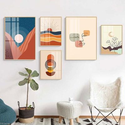 Tải file tranh gốc File tranh treo 5 tấm tối giản Minimalist Art TT2436 chất lượng cao