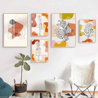 File in trần File tranh treo 5 tấm tối giản Minimalist Art TT2468 (bản gốc) 5D