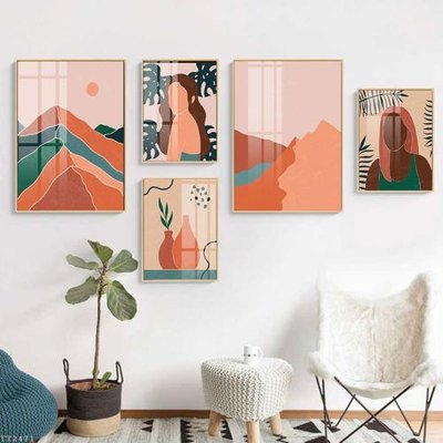 Cung cấp file tranh gốc File tranh treo 5 tấm tối giản Minimalist Art TT2471 độc quyền