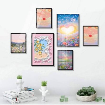 File gốc in ấn File tranh bộ 6 tấm hoa décor 5D TT25032 chất lượng vượt trội