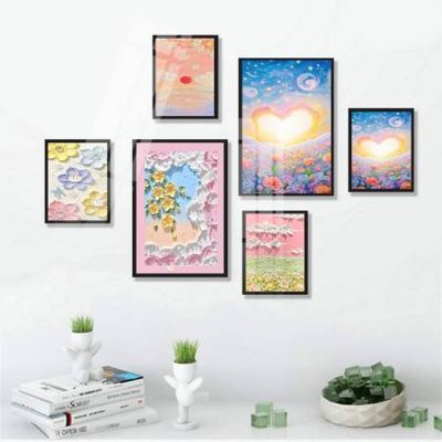 File PSD File tranh bộ 6 tấm hoa décor 5D TT25040 (nguyên bản) cho thiết kế