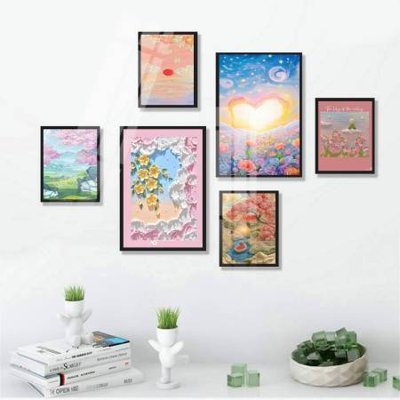 File gốc File tranh bộ 6 tấm hoa décor 5D TT25045 (ảnh chi tiết) để in ấn