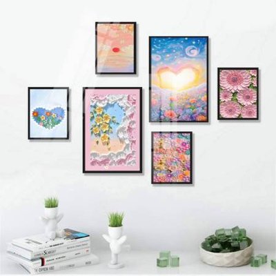 Ảnh gốc File tranh bộ 6 tấm hoa décor 5D TT25050 (siêu chi tiết) để in ấn