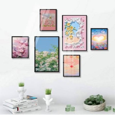 Download file gốc File tranh bộ 6 tấm hoa décor 5D TT25051 (in mica) trang trí