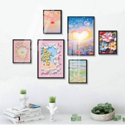 File tranh File tranh bộ 6 tấm hoa décor 5D TT25056 (bản gốc) trang trí văn phòng